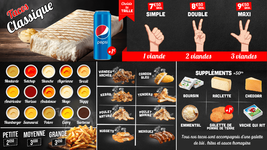 menu tacos